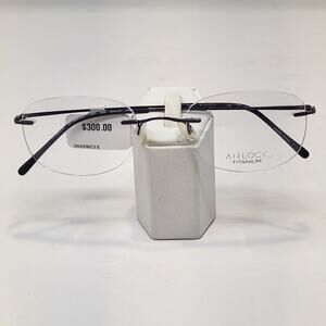 Airlock Titanium Seven Sixty 201 Gunmetal Rimless Eyeglasses Frames Rectangle